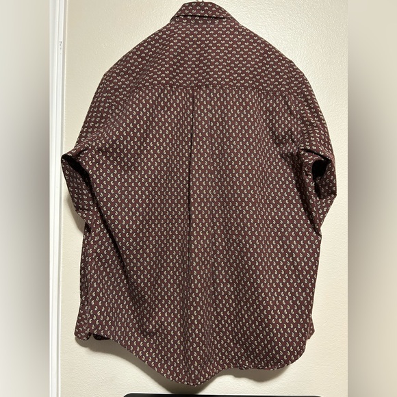 Natural Issue brown paisley w/ small paisleys long sleeve button up- size med - Picture 2 of 7
